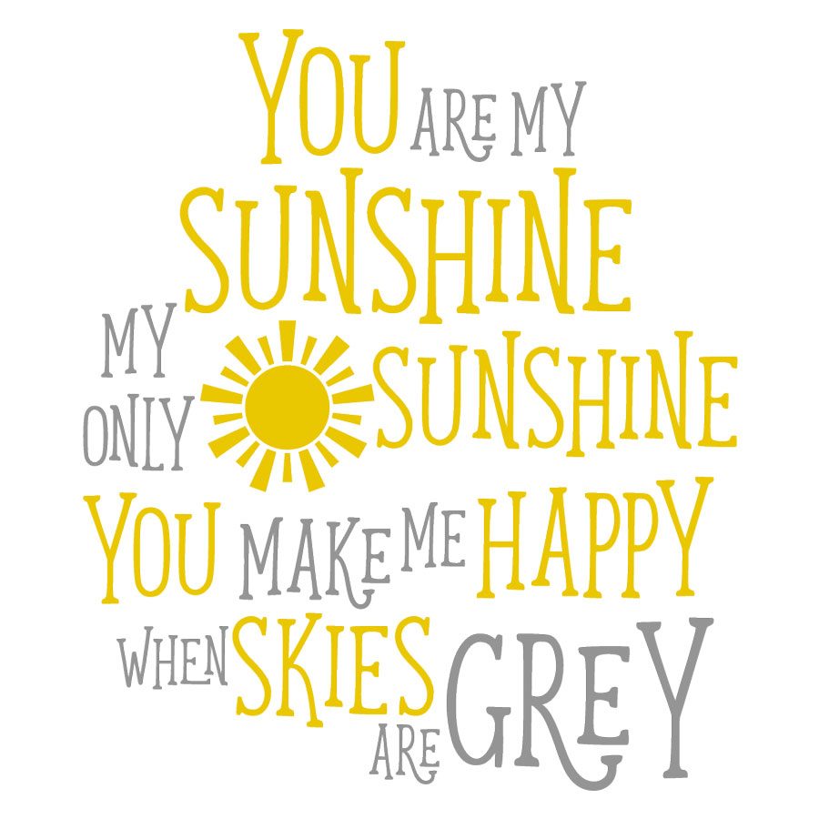 You are my sunshine wall sticker quote | Quote wall stickers | Stickerscape | UK