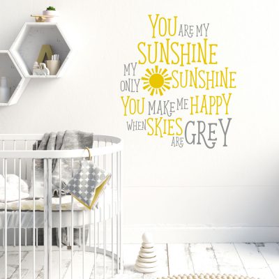 You are my sunshine wall sticker quote | Quote wall stickers | Stickerscape | UK