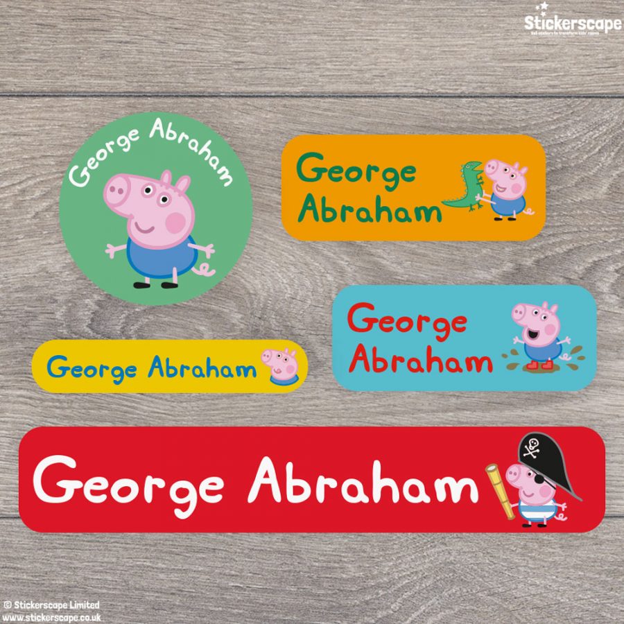George Pig name labels mixed pack - Overview
