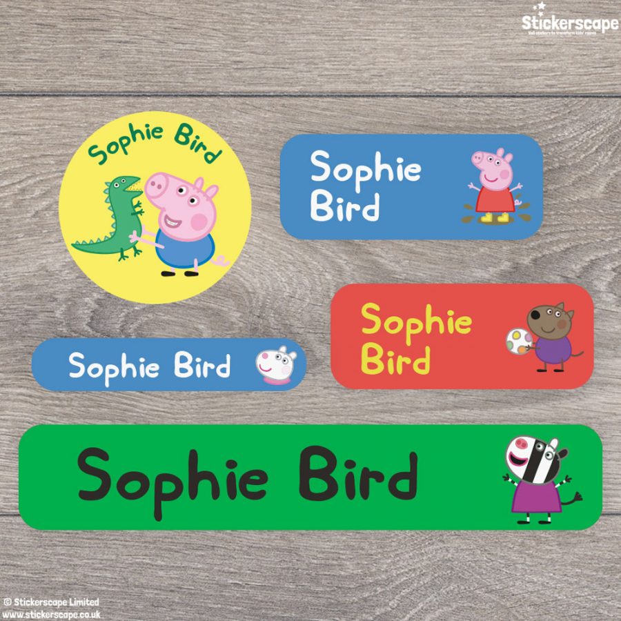 Peppa and Friends name labels mixed pack - Overview