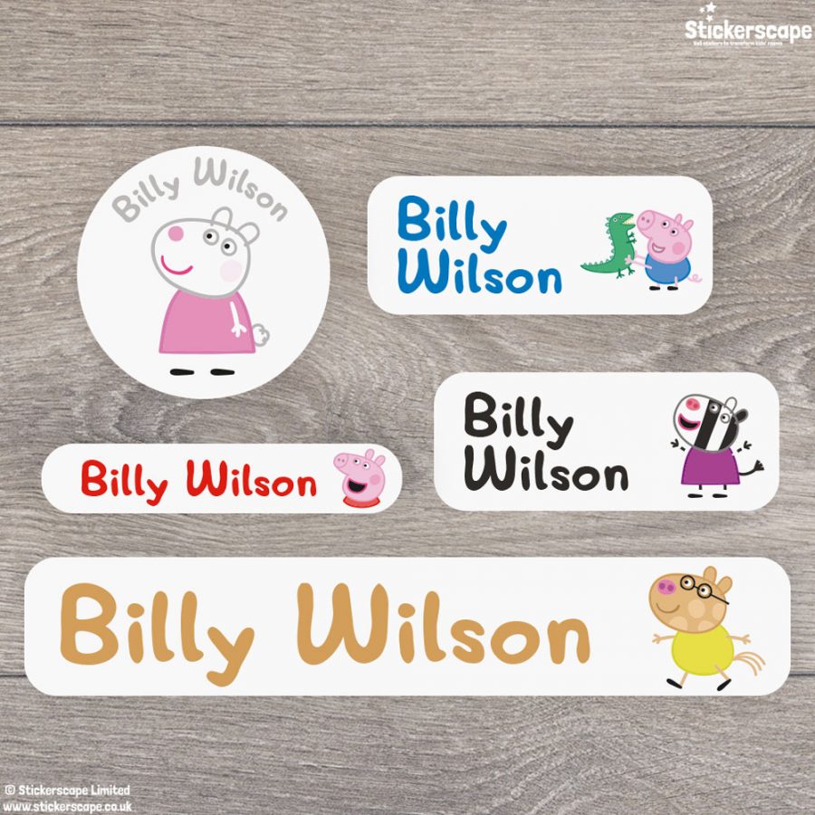 Peppa and Friends name labels mixed pack - Overview