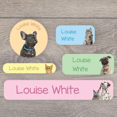 Puppies and kittens name labels perfect for labelling your childs lunchbox, bottles, clothes ready for nursery or school