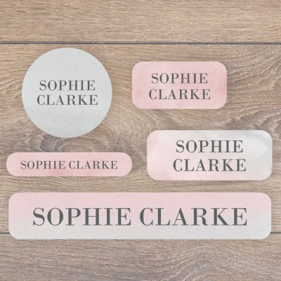 Watercolour name labels perfect for labelling your childs lunchbox, bottles, clothes ready for nursery or school
