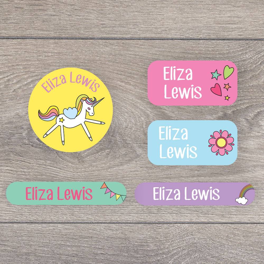 Unicorn iron on name labels iron on labels for children