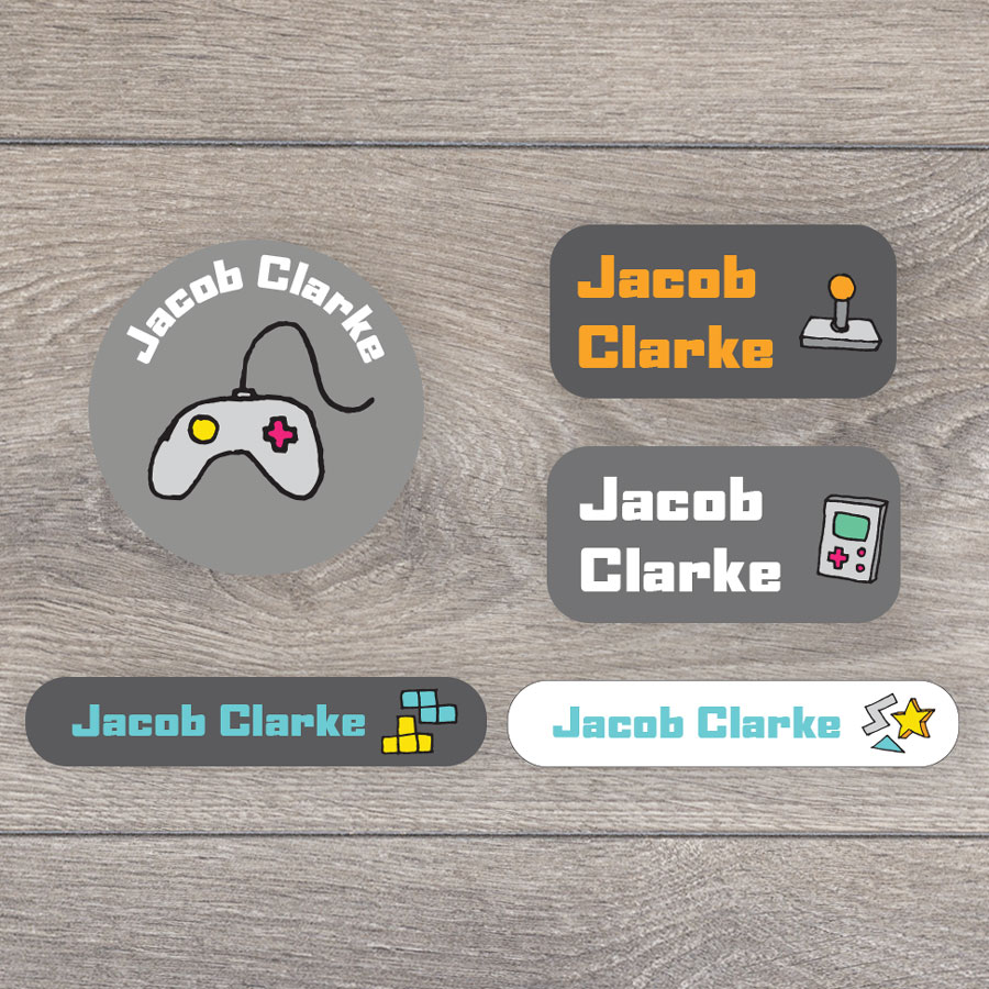 Gaming iron on name labels iron on name labels stickerscape uk
