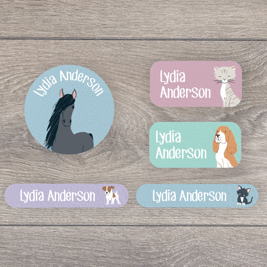 Pets iron on name labels perfect for labelling your child's clothes or uniform for school or nursery