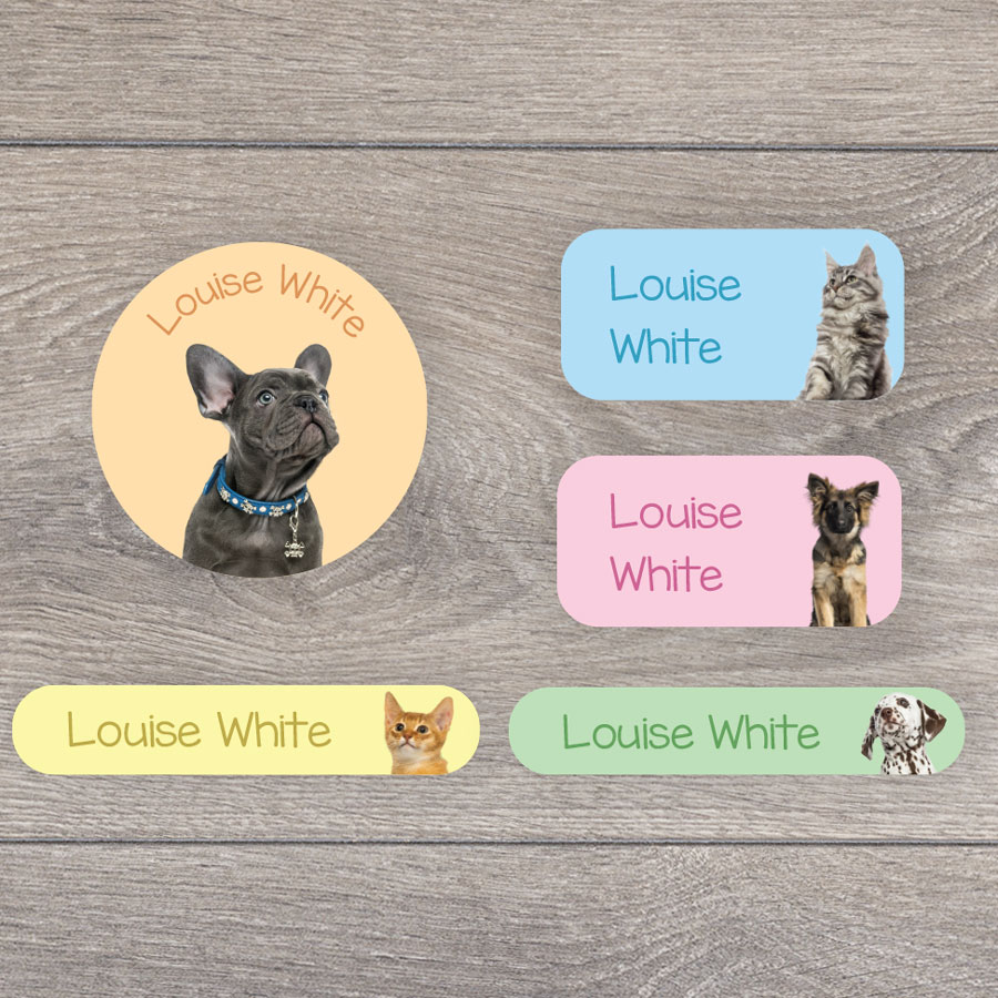 Puppies and kittens iron on name labels perfect for labelling your child's clothes or uniform for school or nursery