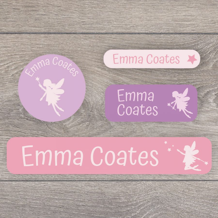 Fairy stick on name labels