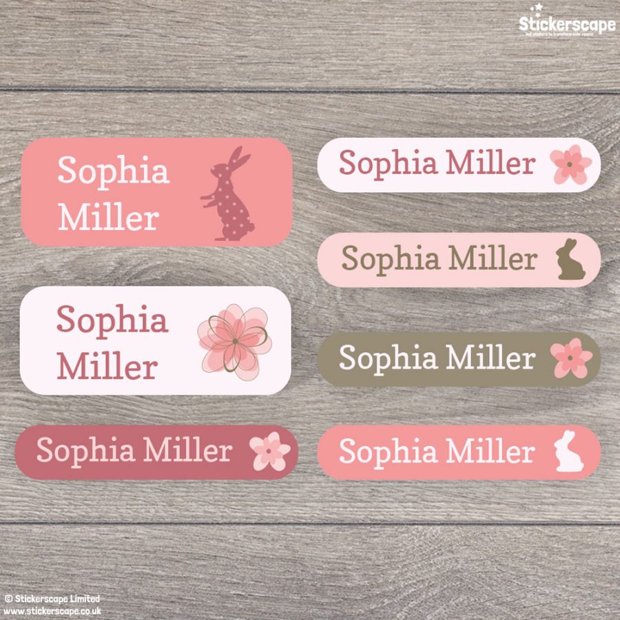 Bunny mixed name labels - Little pack