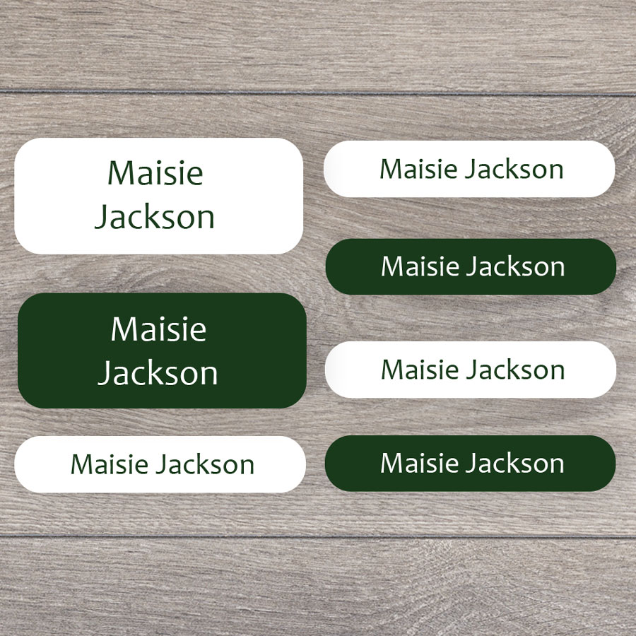 Essentials name labels (Green) perfect for labelling your childs lunchbox, bottles, clothes ready for nursery or school