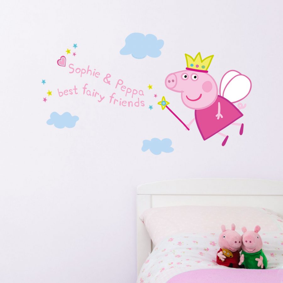 Personalised Fairy Peppa Pig wall sticker (Regular size) | Peppa Pig wall stickers | Stickerscape | UK