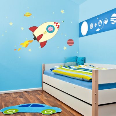 Black Space doodles wall sticker pack Space themed wall stickers 