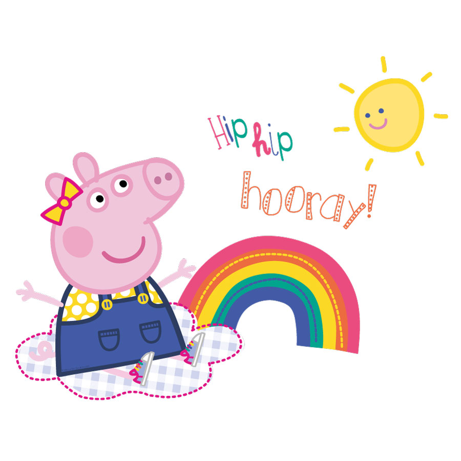 Peppa Pig sunshine wall sticker in large on a white background
