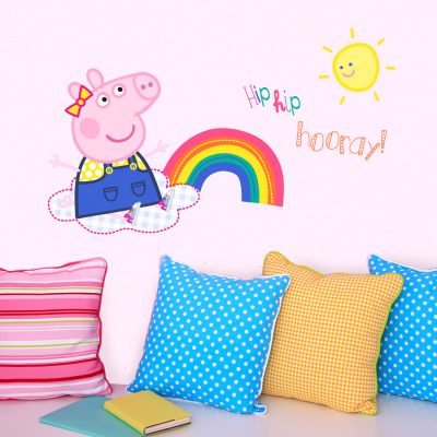 Peppa Pig sunshine wall sticker perfect for brightening up a bedroom with a summer Peppa Pig theme