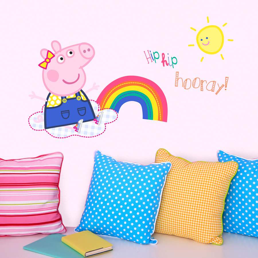 Peppa Pig sunshine wall sticker perfect for brightening up a bedroom with a summer Peppa Pig theme