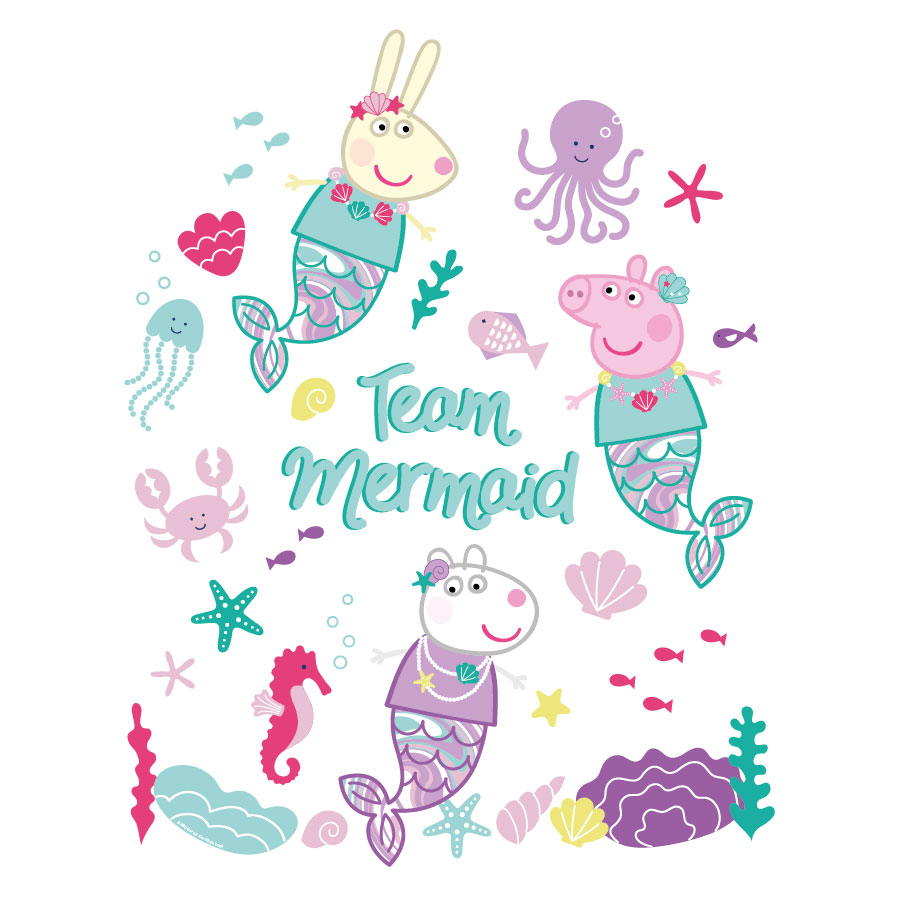 Team Mermaid wall sticker on a white background