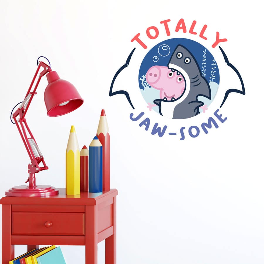 Totally Jaw-some with George wall sticker (Regular size) perfect for decorating a child's bedroom with a fun Peppa Pig theme