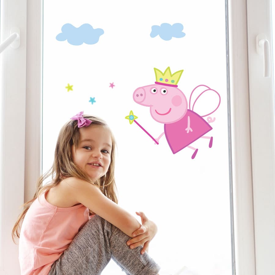 Fairy Peppa window sticker pack a perfect way to decorate your child's room with a Peppa Pig themee