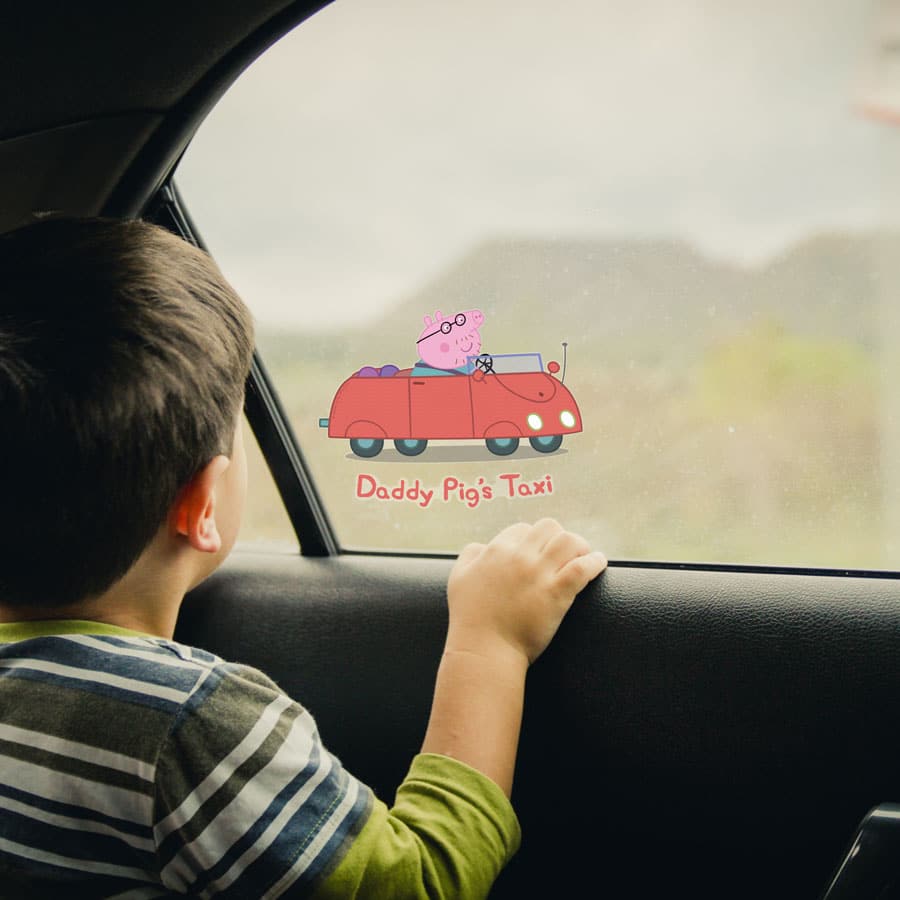 Peppa Pig car window sticker (Option 2 - Standard) perfect for adding to a car window with a Peppa theme