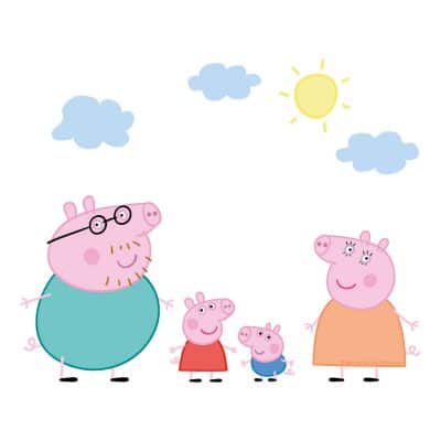 Peppa & family window sticker pack on a white background