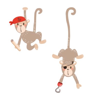 Monkey wall stickers | Pirate wall stickers | Stickerscape | UK