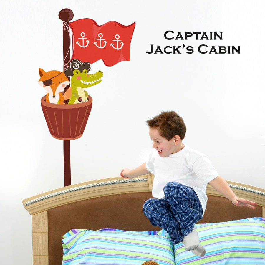 Personalised crow's nest wall sticker | Pirate wall stickers | Stickerscape | UK