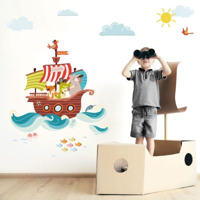 Personalised pirate ship wall sticker | Pirate wall stickers | Stickerscape | UK