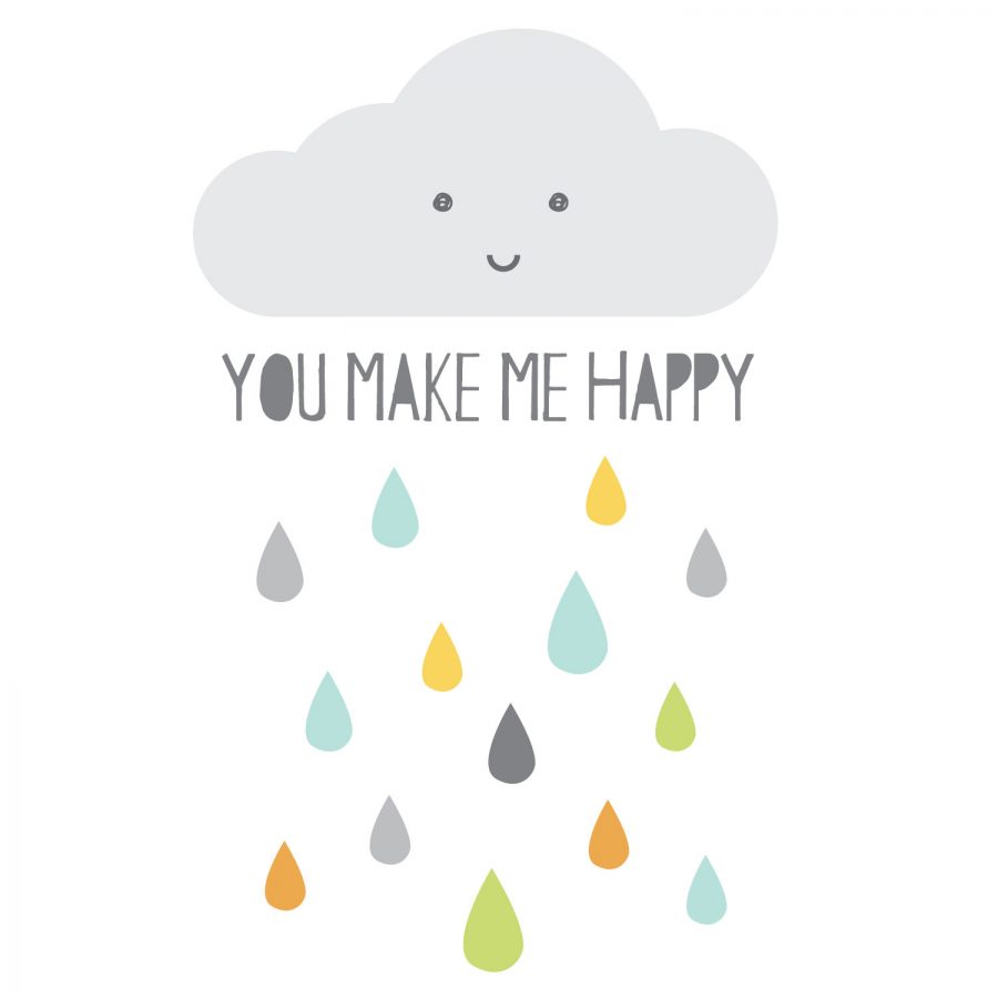 Happy Cloud wall sticker | Scandinavian theme | Stickerscape | UK