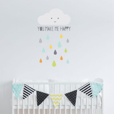 Happy Cloud wall sticker | Scandinavian theme | Stickerscape | UK