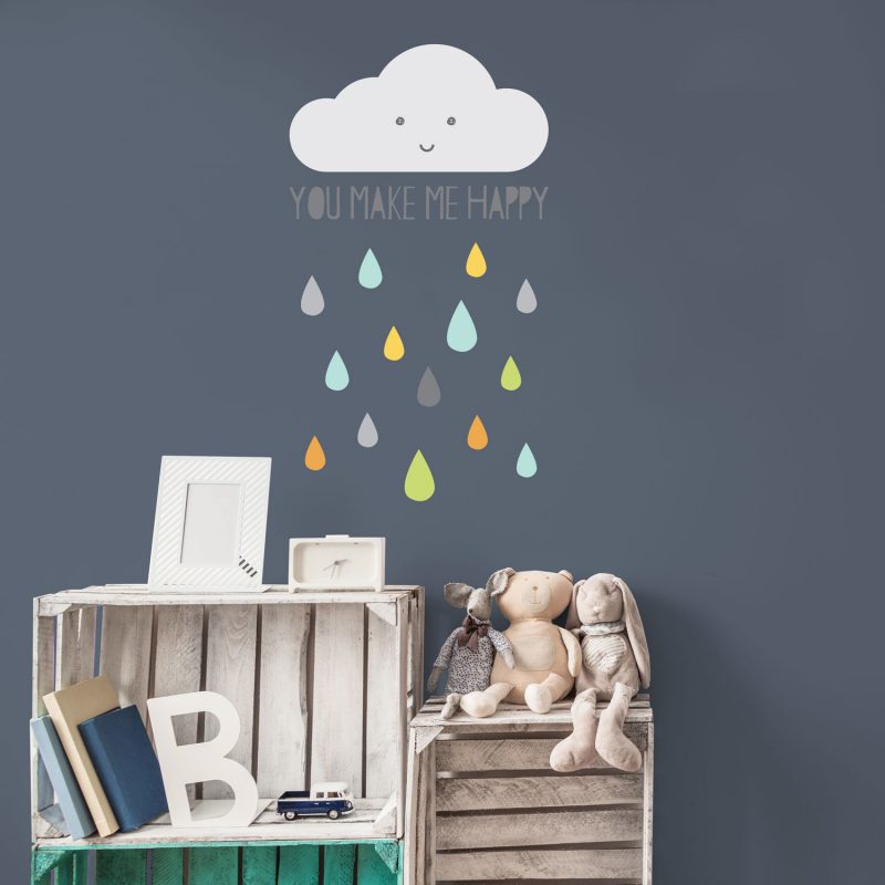 Happy Cloud wall sticker | Scandinavian theme | Stickerscape | UK