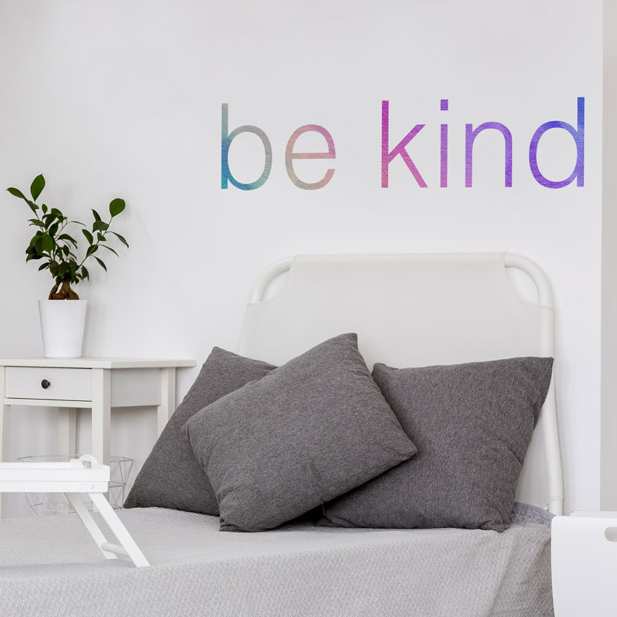 Be kind quote wall sticker part of our feel good wall sticker collection perfect for decorating a childs room with a positive message
