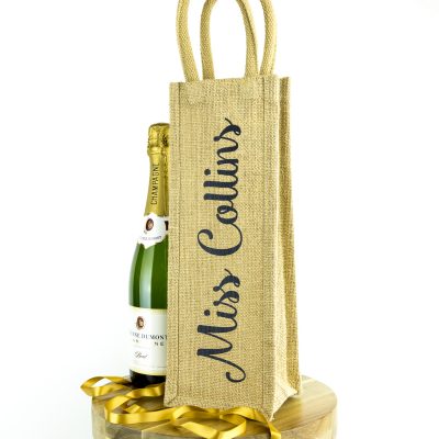 Personalised bottle bag with shimmer - Anthracite