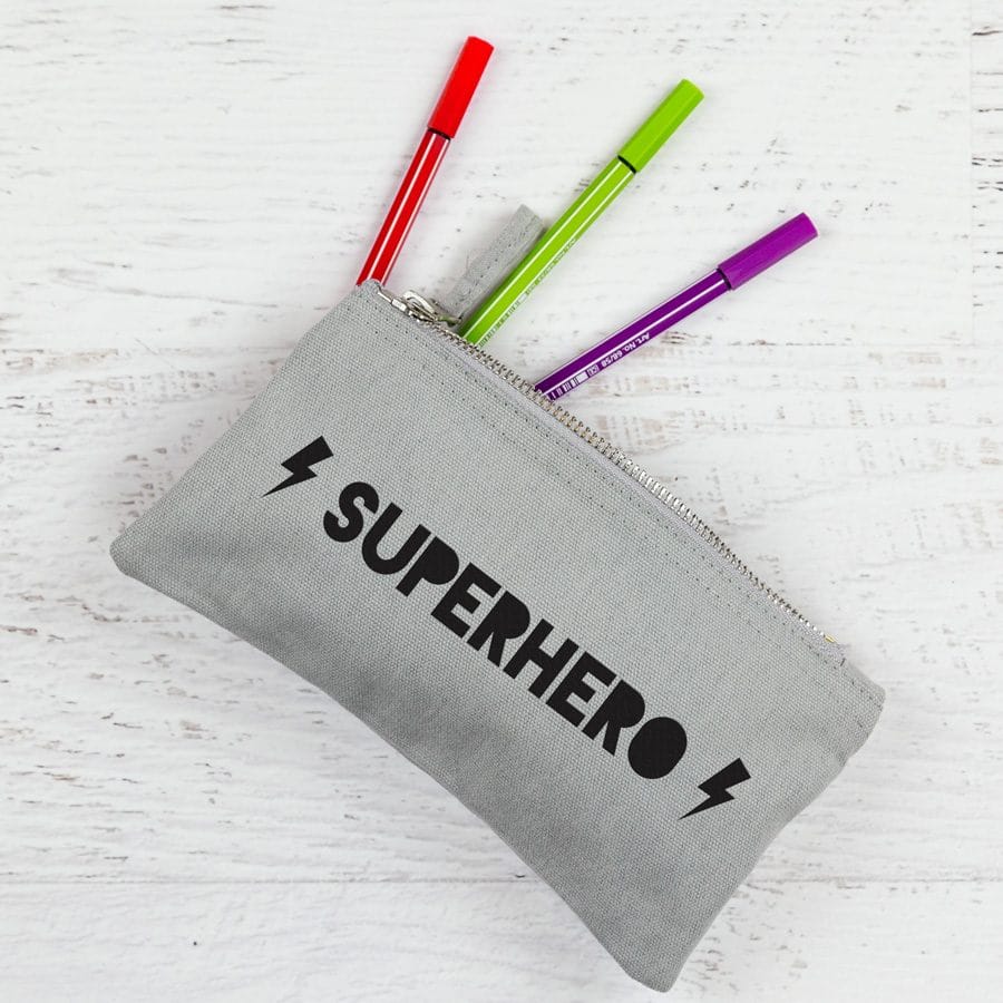 Superhero pencil case | Gifts for children | Stickerscape | UK