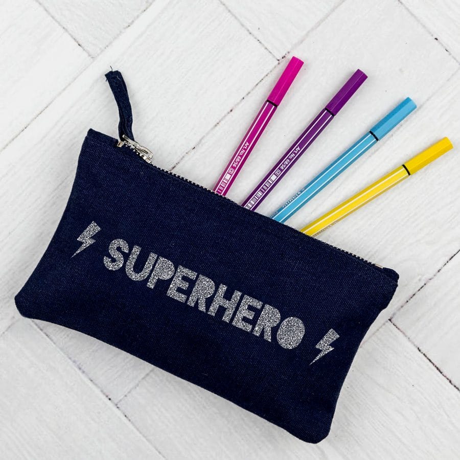 Superhero pencil case | Gifts for children | Stickerscape | UK