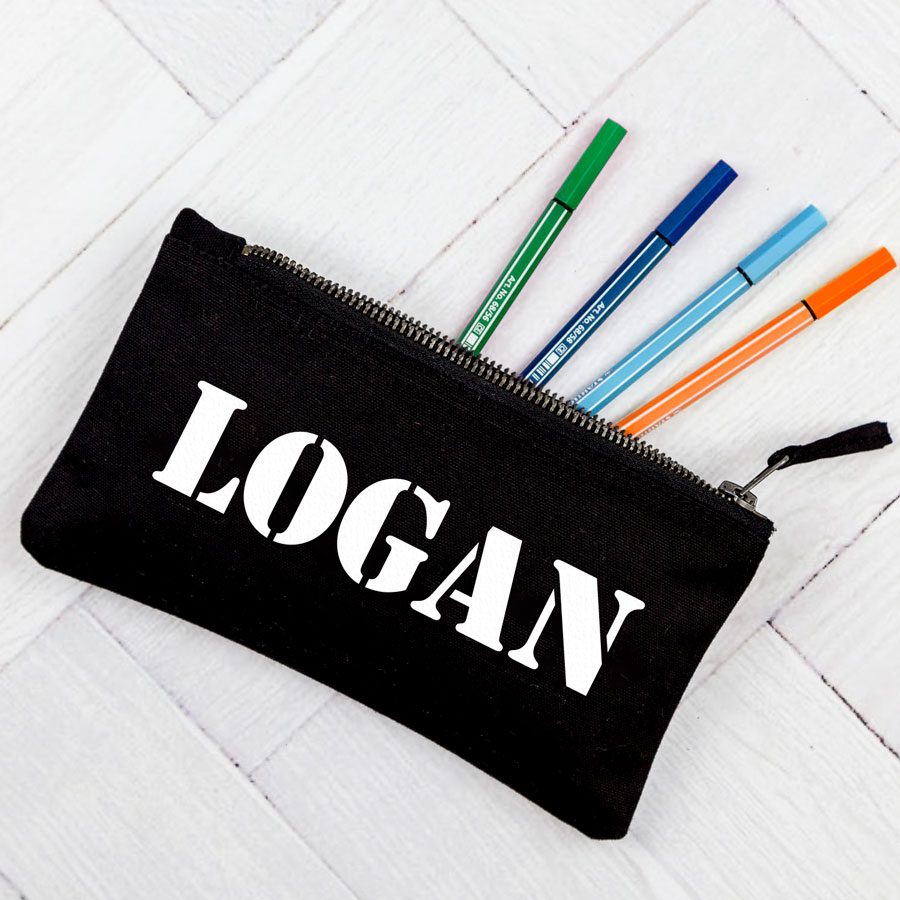Personalised stencil pencil case | Personalised gifts | Stickerscape | UK