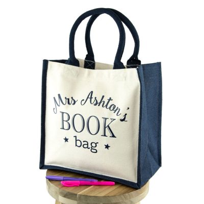 Personalised canvas book bag | Teacher gifts | Stickerscape | UK