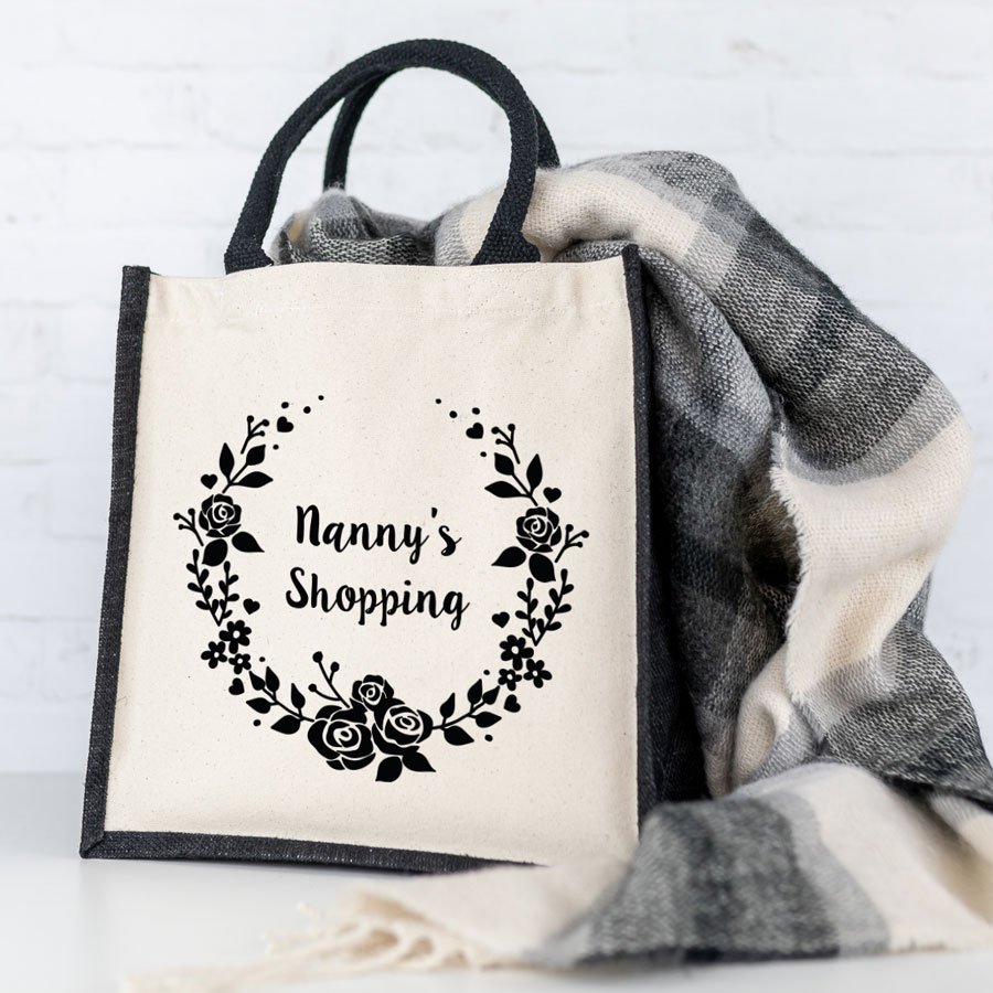 Personalised Wreath Canvas Bag Personalised Gifts Stickerscape