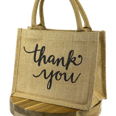 Thank you jute gift bag (Anthracite)