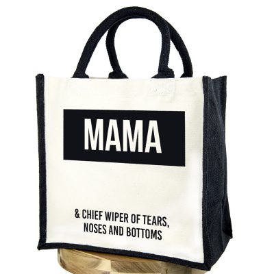 Mama canvas bag (Black bag - Black text) | Gifts for mum | Stickerscape | UK