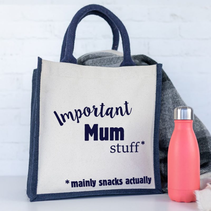 Important Mum canvas bag (Navy) perfect gift for Mum for Mothers Day or birthdays