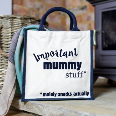 Important Mummy canvas bag (Navy) perfect gift for Mum for Mothers Day or birthdays