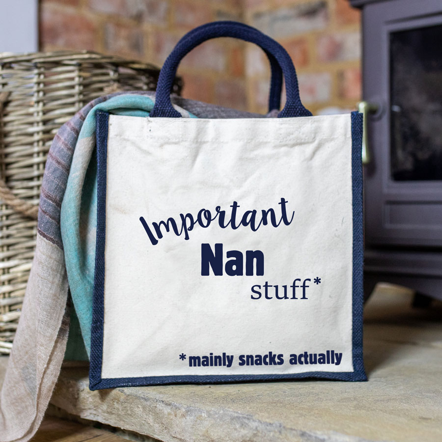 Important Nan canvas bag (Navy) perfect gift for Grandma for Mothers Day or birthdays