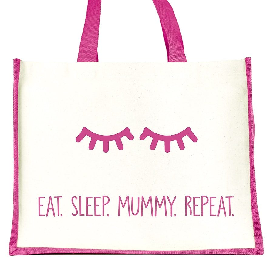 Eat. Sleep. Mummy. Repeat shopper bag (Pink) | Gifts for mum | Stickerscape | UK