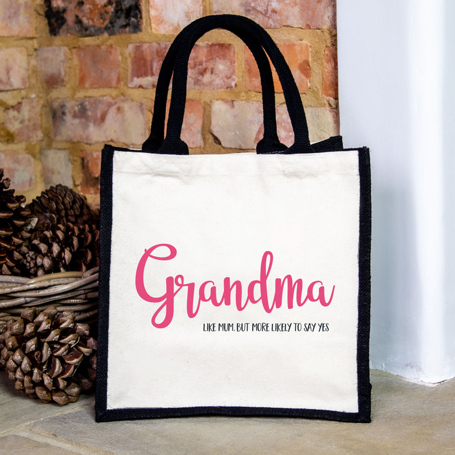 Grandma more likely to say yes canvas bag (Black bag) a perfect gift for Grandma or for Mother's Day