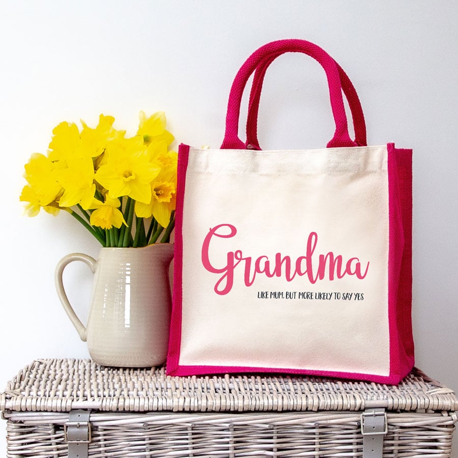 Grandma more likely to say yes canvas bag (Pink bag) a perfet