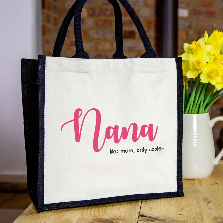 Nana 'like mum only cooler' canvas bag (Pink bag) perfect gift for Mother's Day or for a grandmother