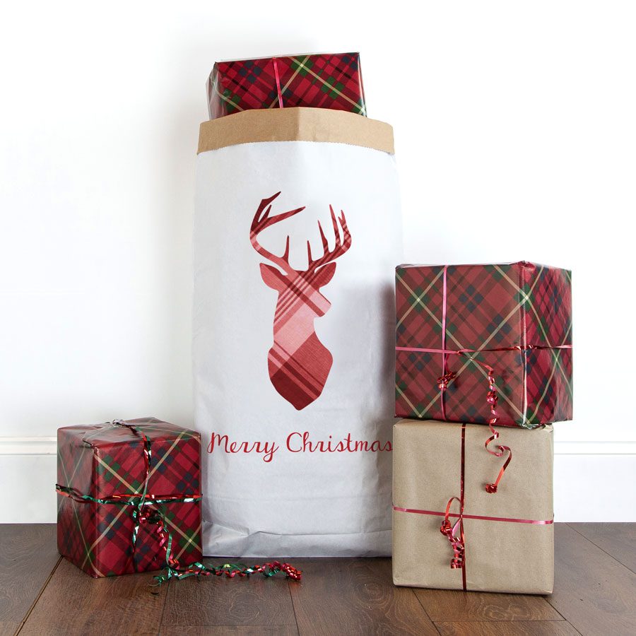 Merry Christmas stag paper sack | Paper sacks | Stickerscape | UK