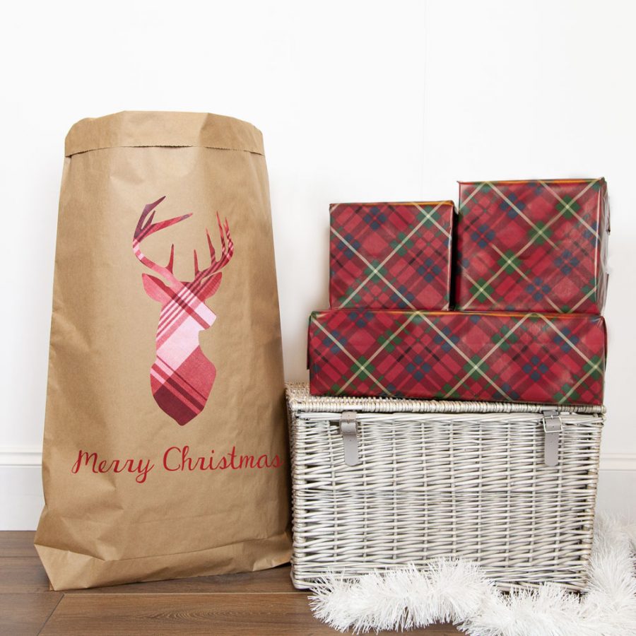 Merry Christmas stag paper sack | Paper sacks | Stickerscape | UK