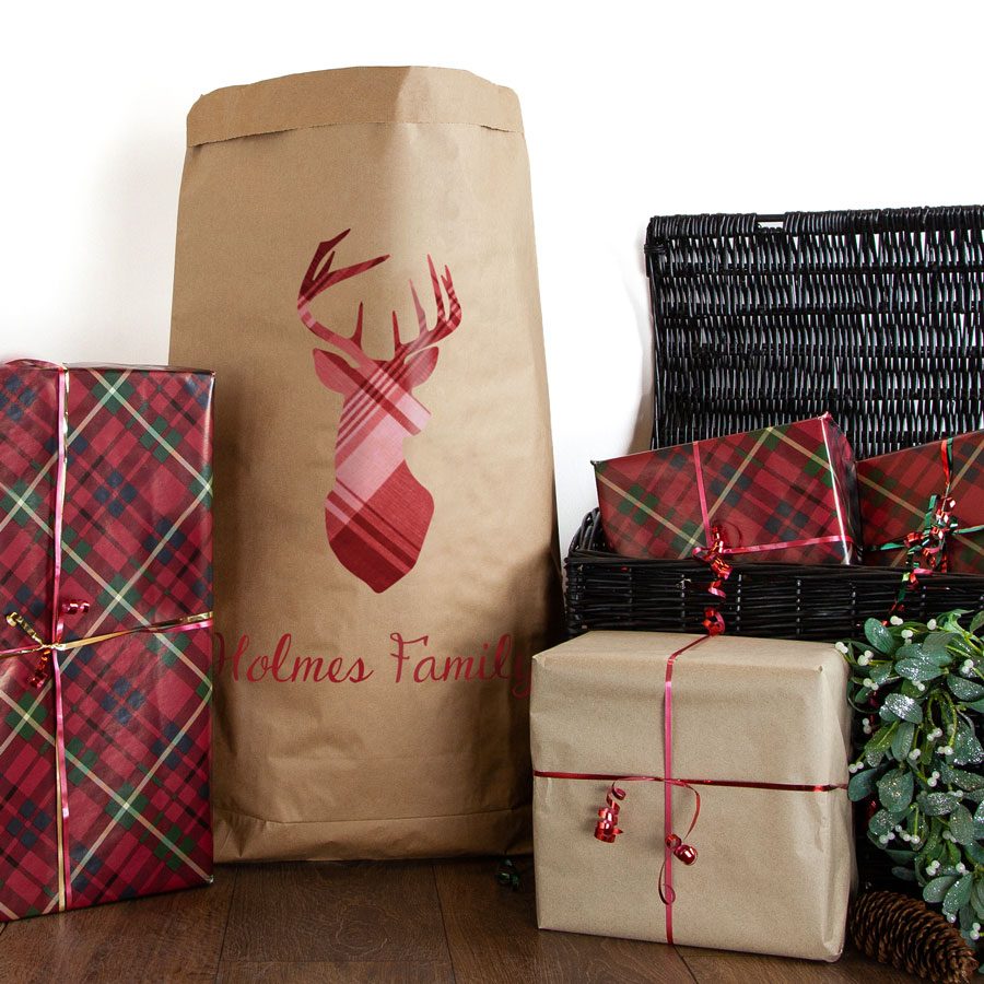 Personalised stag paper sack | Paper sacks | Stickerscape | UK