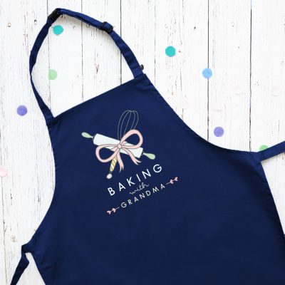 Personalised baking apron (Child - Navy) perfect gift for a child who loves to help out when baking!